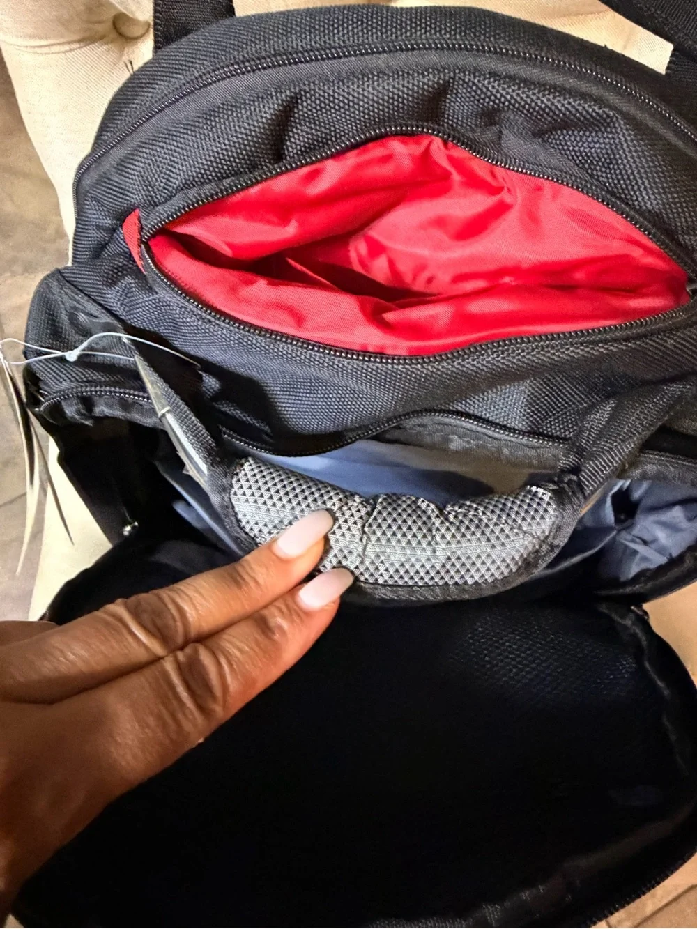 Swiss Tech Black and Gray Backpack with Red Logo Accent